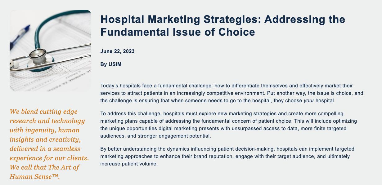 Hospital Marketing Strategies & Best Practices for 2023 | USIM